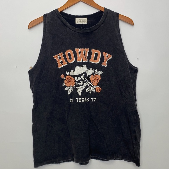 Tops - Grunge distressed cowboy western tank